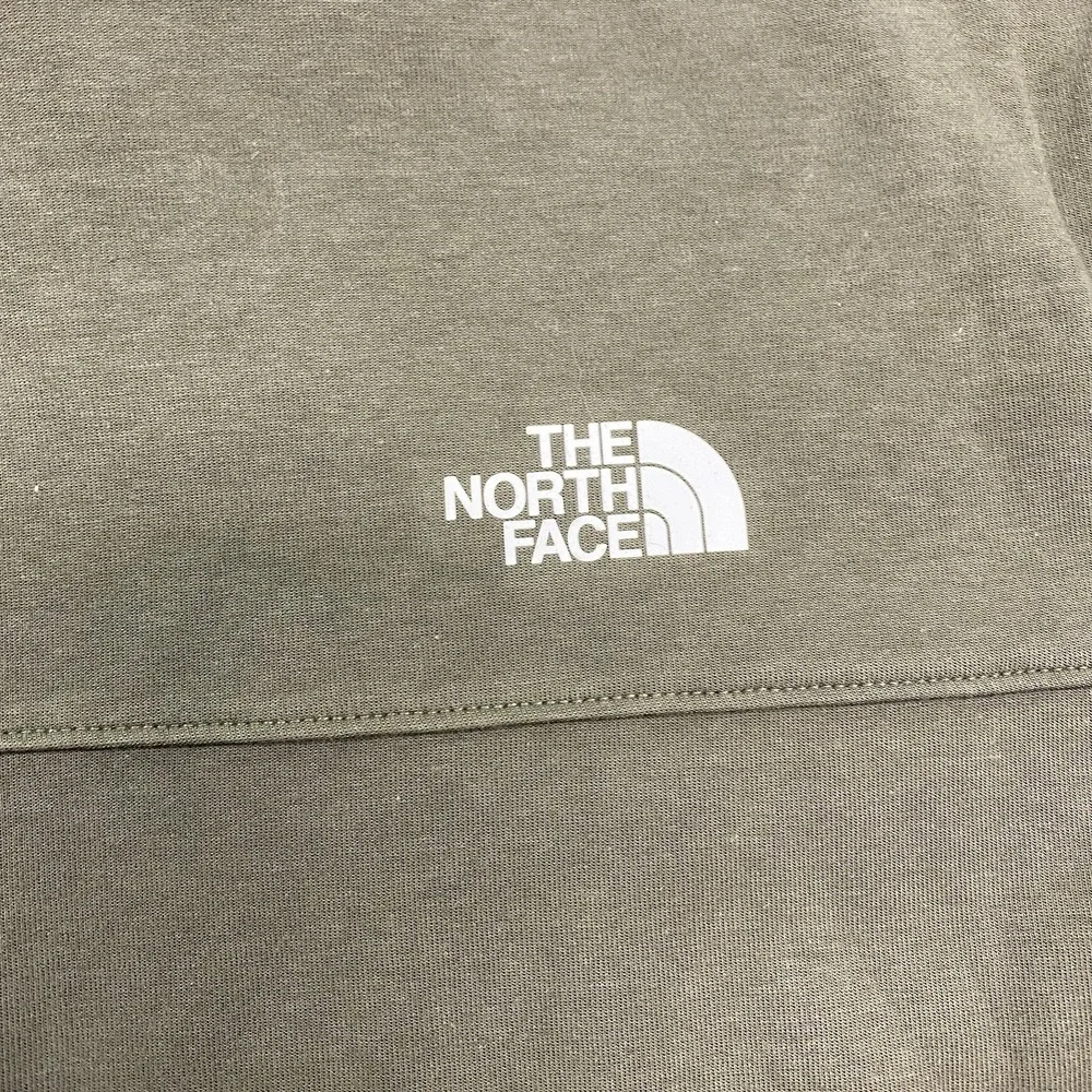 The North Face Sweatshirt Mens Large Taupe Green Double Knit Half Zip Pullover